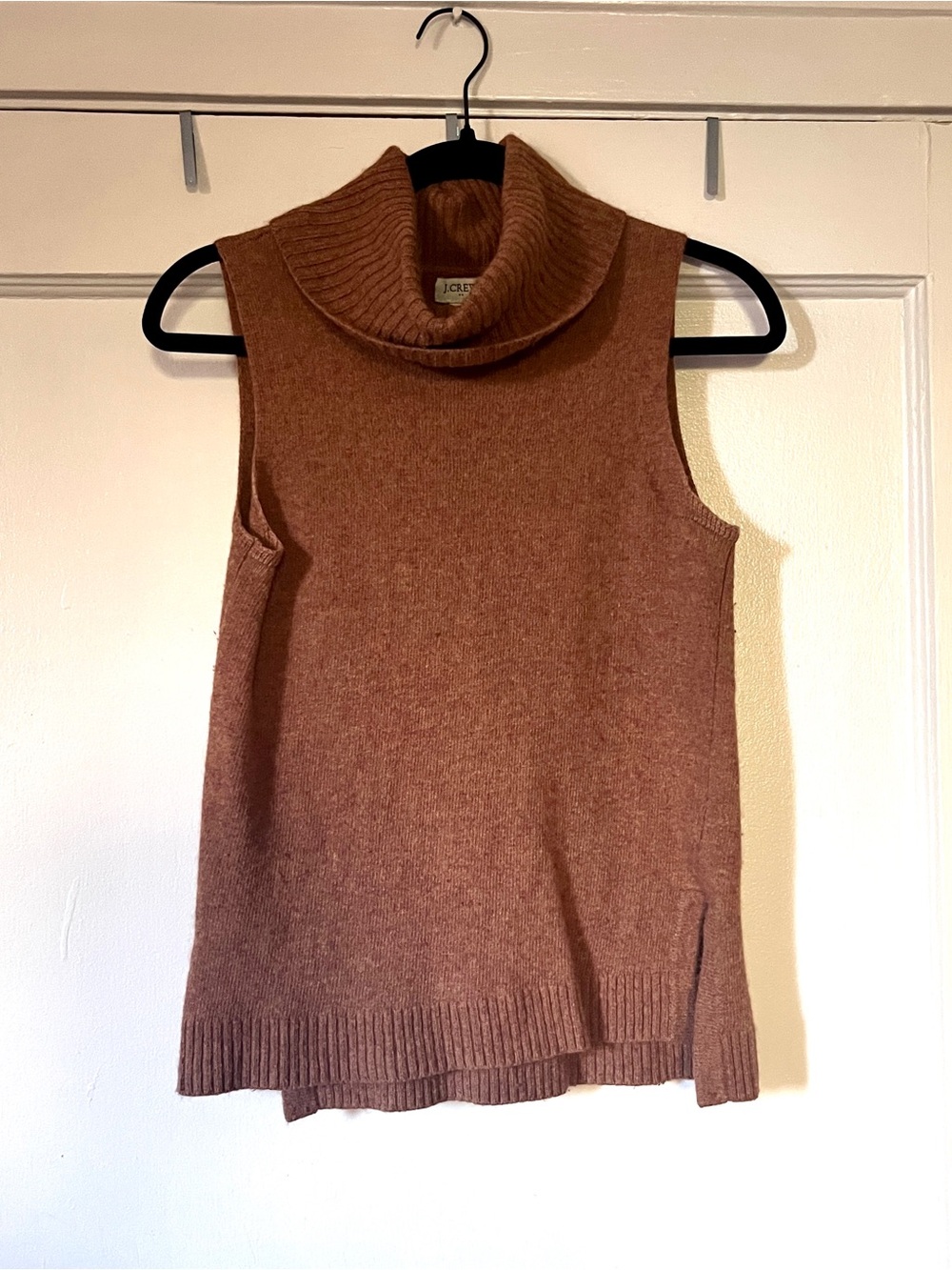 J. Crew Sleeveless Turtleneck Sweater - Rust Brown Size Small